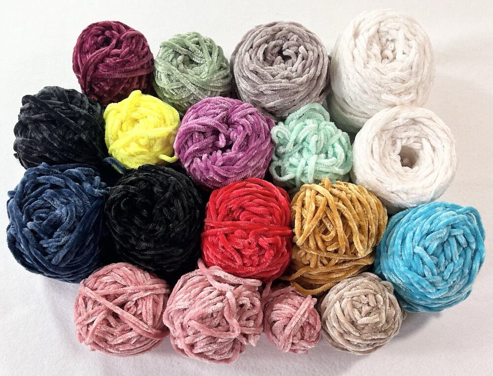 Lot Of Juicy Couture Luxe Velour Yarn, Various Colors